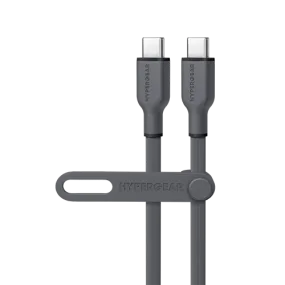 Flexi Pro USB-C to USB-C Soft-Touch Silicone Fast Charge Cable | 6ft | Gray