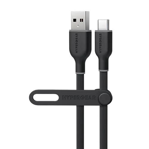 Flexi Pro USB to USB-C Soft-Touch Silicone Charge & Sync Cable | 4ft | Black