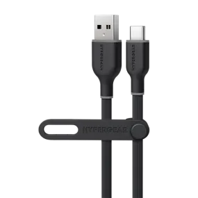Flexi Pro USB to USB-C Soft-Touch Silicone Charge & Sync Cable | 4ft | Black
