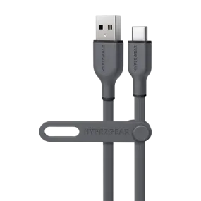 Flexi Pro USB to USB-C Soft-Touch Silicone Charge & Sync Cable | 6ft | Gray