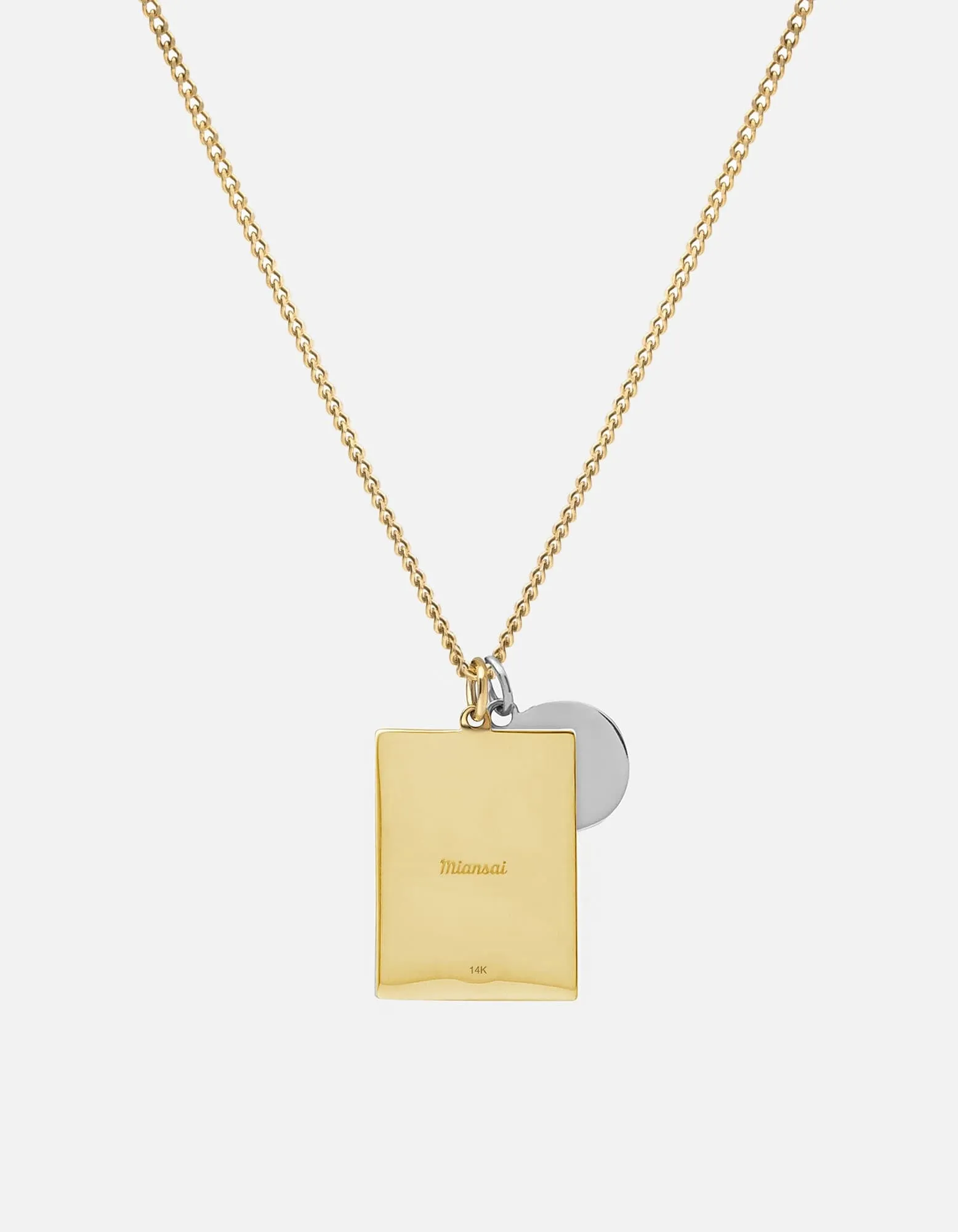 Frame Necklace, 14k Gold/Sterling Silver