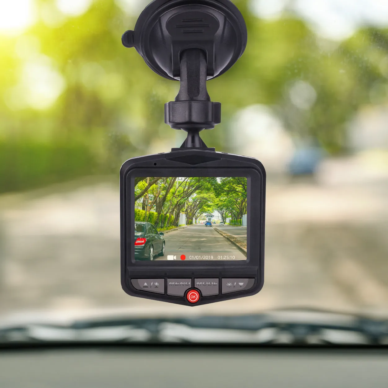 Gabba Goods' HD Dash Camera- with 2.4'' Screen and Suction Cup