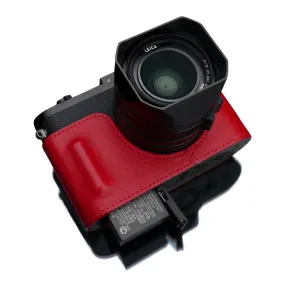 Stylish Gariz Red Leather Half Case for Leica Q & Q-P Camera - High-Quality & Durable
