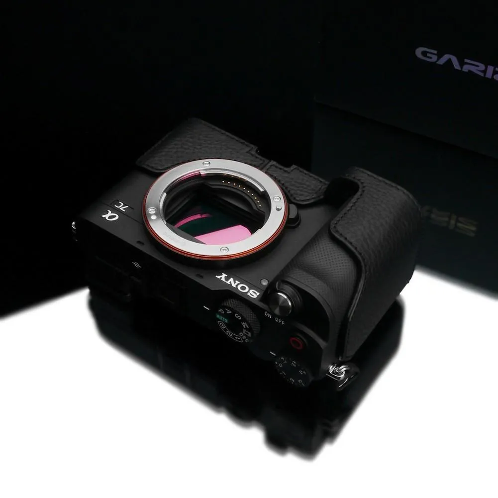 Gariz XS-CHA7CBK Black Leather Camera Half Case for Sony A7C