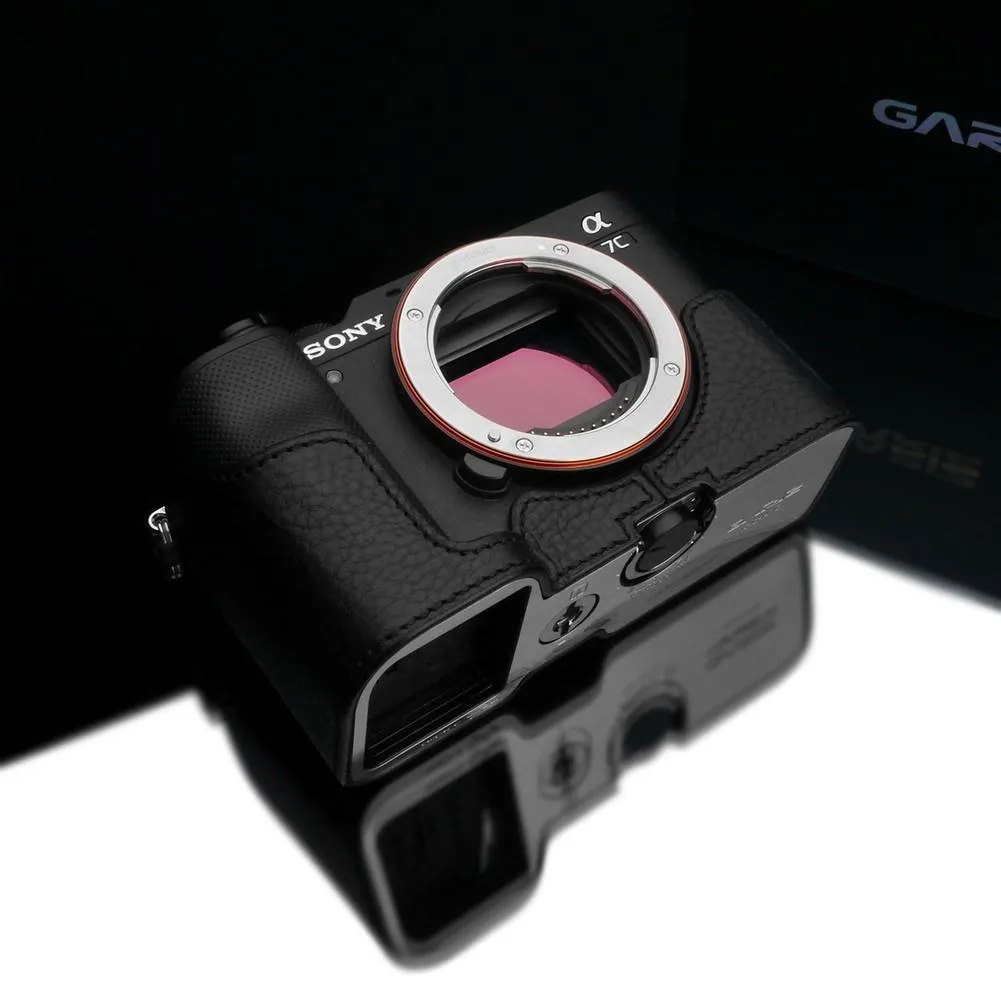 Gariz XS-CHA7CBK Black Leather Camera Half Case for Sony A7C