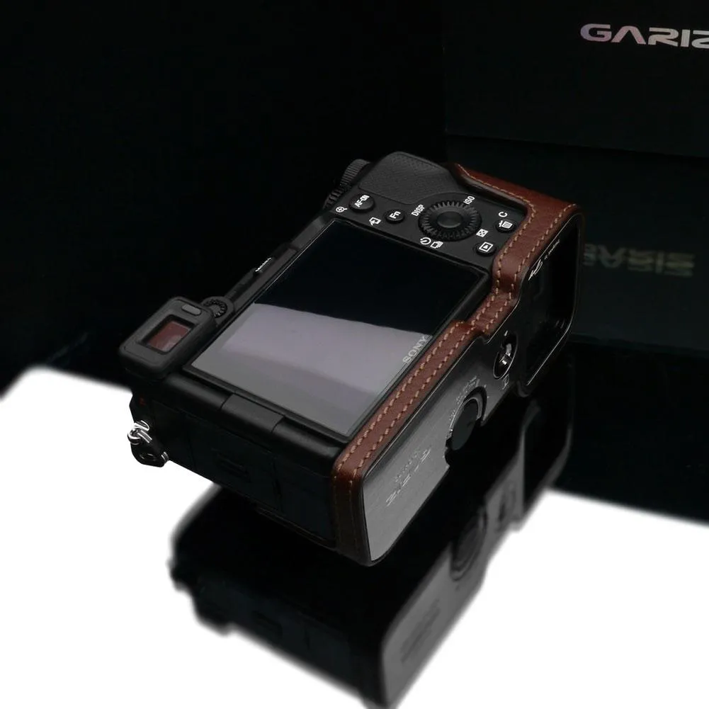 Gariz XS-CHA7CBR Brown Leather Camera Half Case for Sony A7C