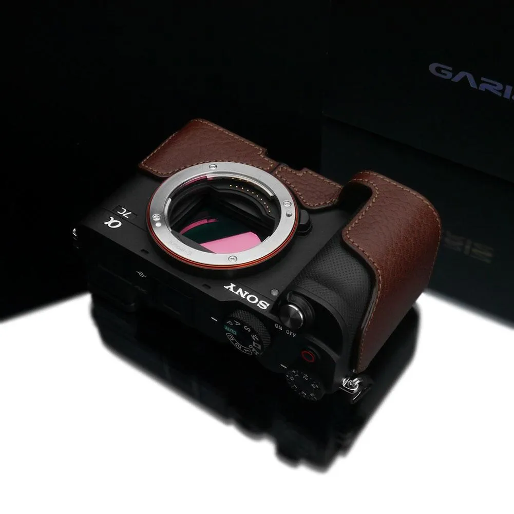 Gariz XS-CHA7CBR Brown Leather Camera Half Case for Sony A7C