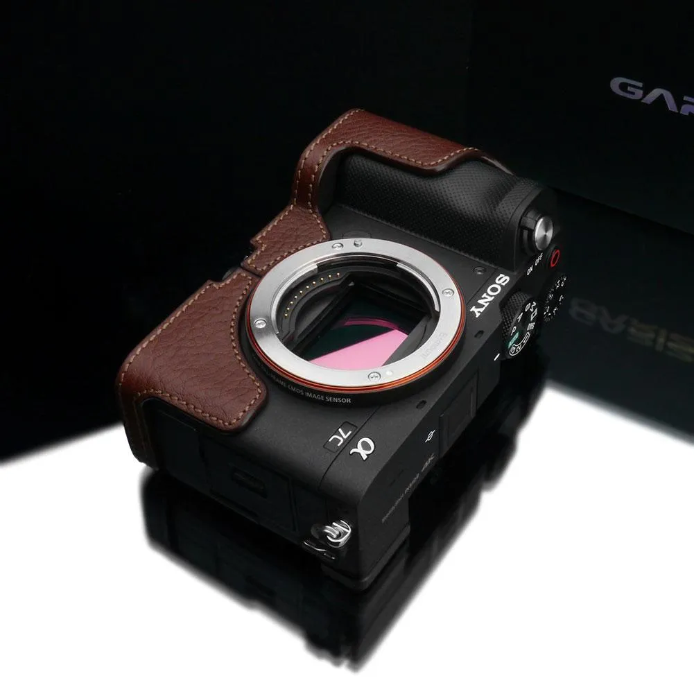 Gariz XS-CHA7CBR Brown Leather Camera Half Case for Sony A7C
