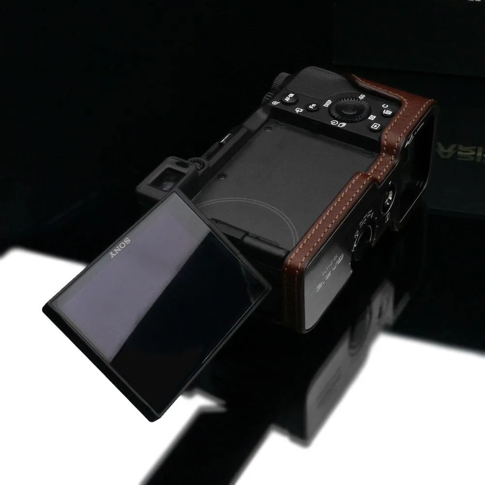 Gariz XS-CHA7CBR Brown Leather Camera Half Case for Sony A7C