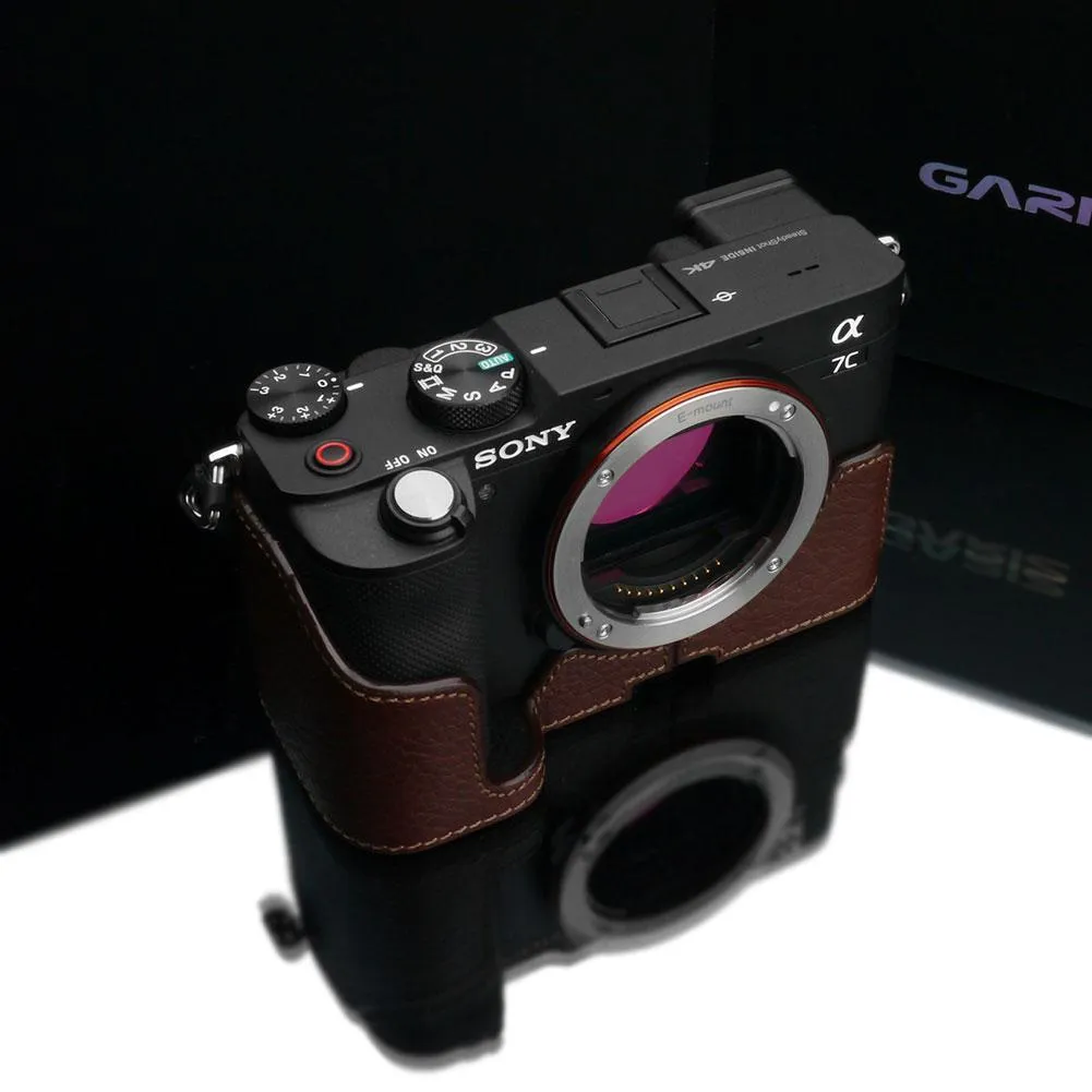 Gariz XS-CHA7CBR Brown Leather Camera Half Case for Sony A7C