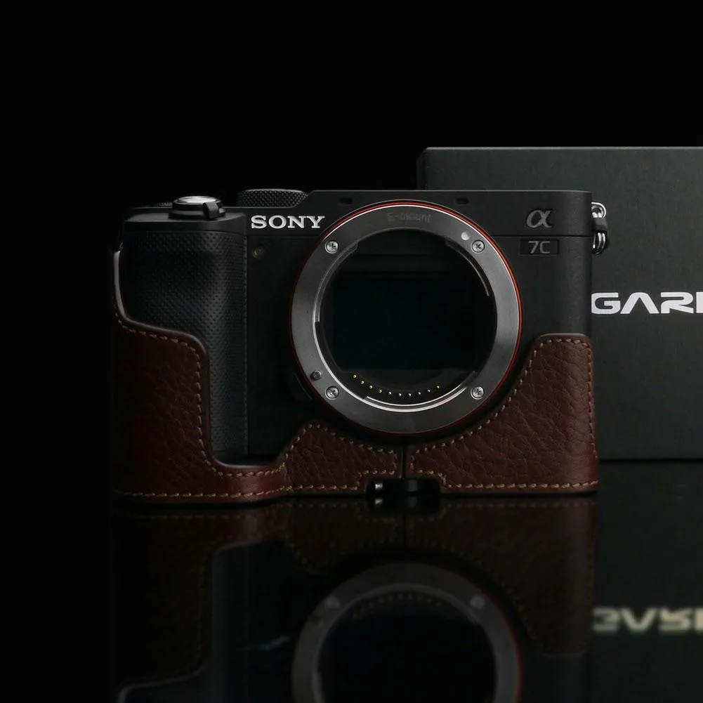 Gariz XS-CHA7CBR Brown Leather Camera Half Case for Sony A7C