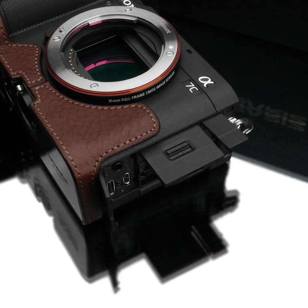 Gariz XS-CHA7CBR Brown Leather Camera Half Case for Sony A7C