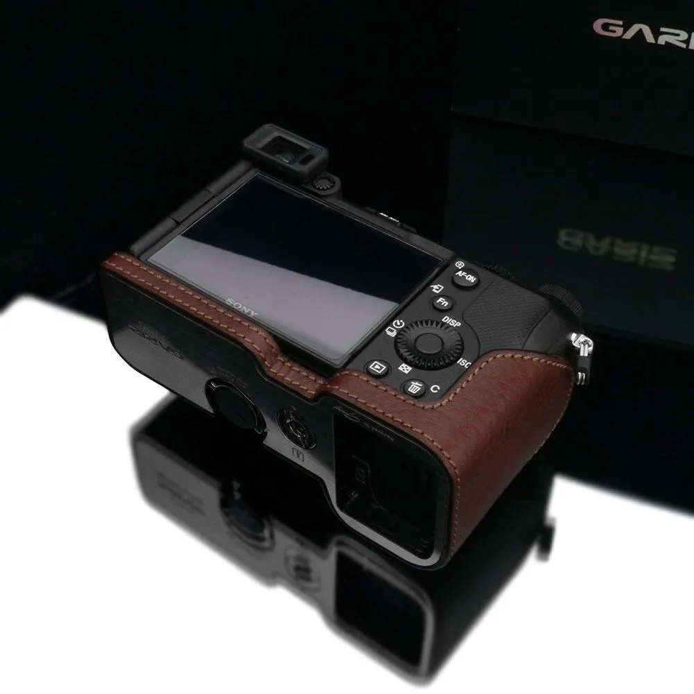 Gariz XS-CHA7CBR Brown Leather Camera Half Case for Sony A7C