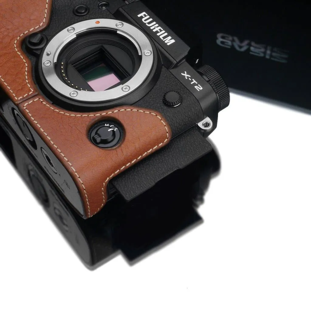 GARIZ XS-CHXT2CM CAMEL GENUINE LEATHER HALF CASE FOR FUJI FUJIFILM X-T2/X-T3 XT2