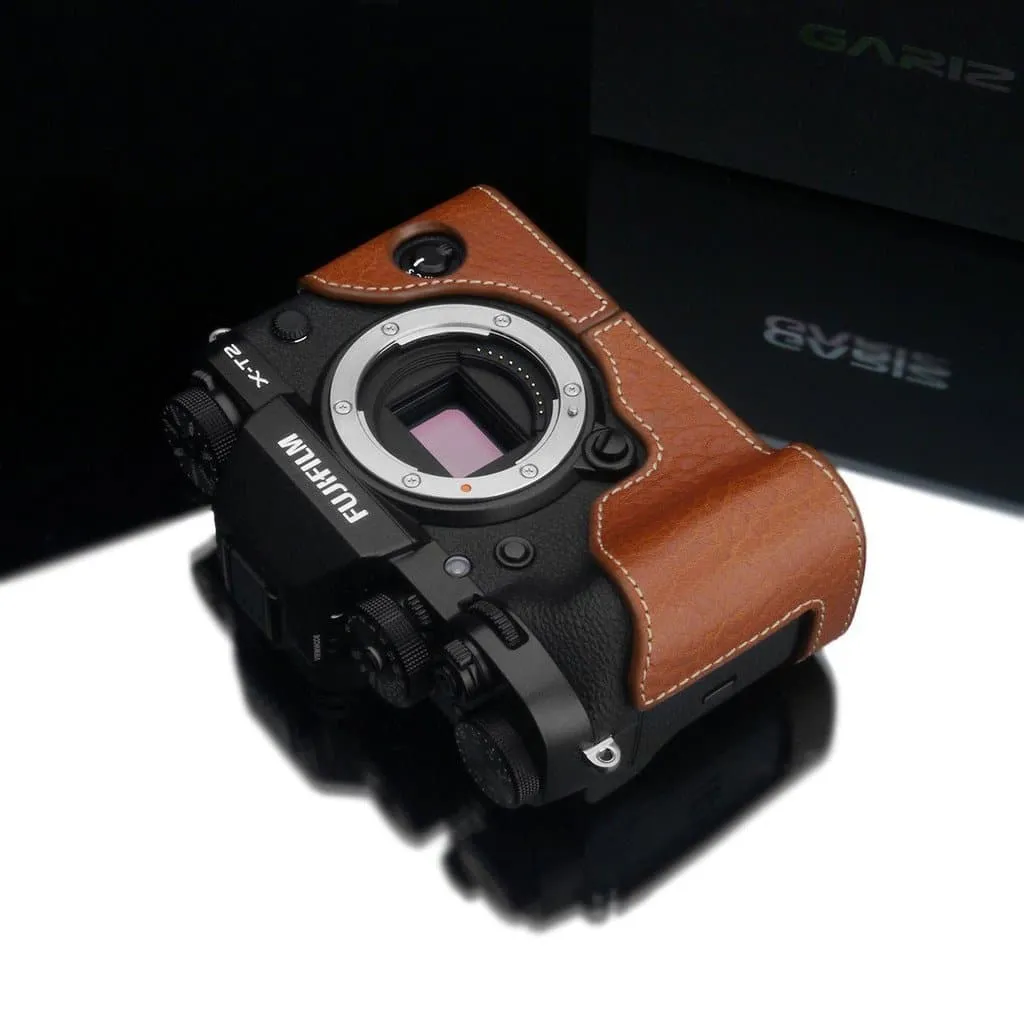 GARIZ XS-CHXT2CM CAMEL GENUINE LEATHER HALF CASE FOR FUJI FUJIFILM X-T2/X-T3 XT2