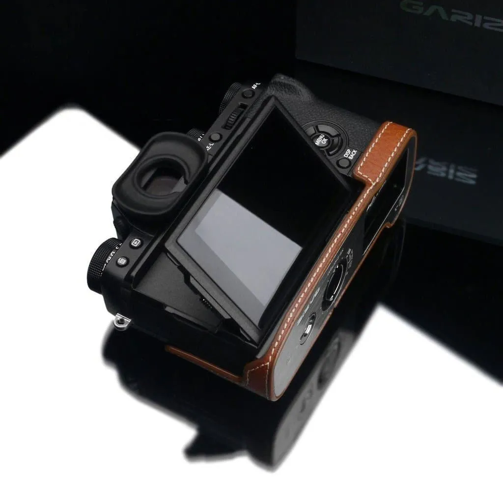 GARIZ XS-CHXT2CM CAMEL GENUINE LEATHER HALF CASE FOR FUJI FUJIFILM X-T2/X-T3 XT2