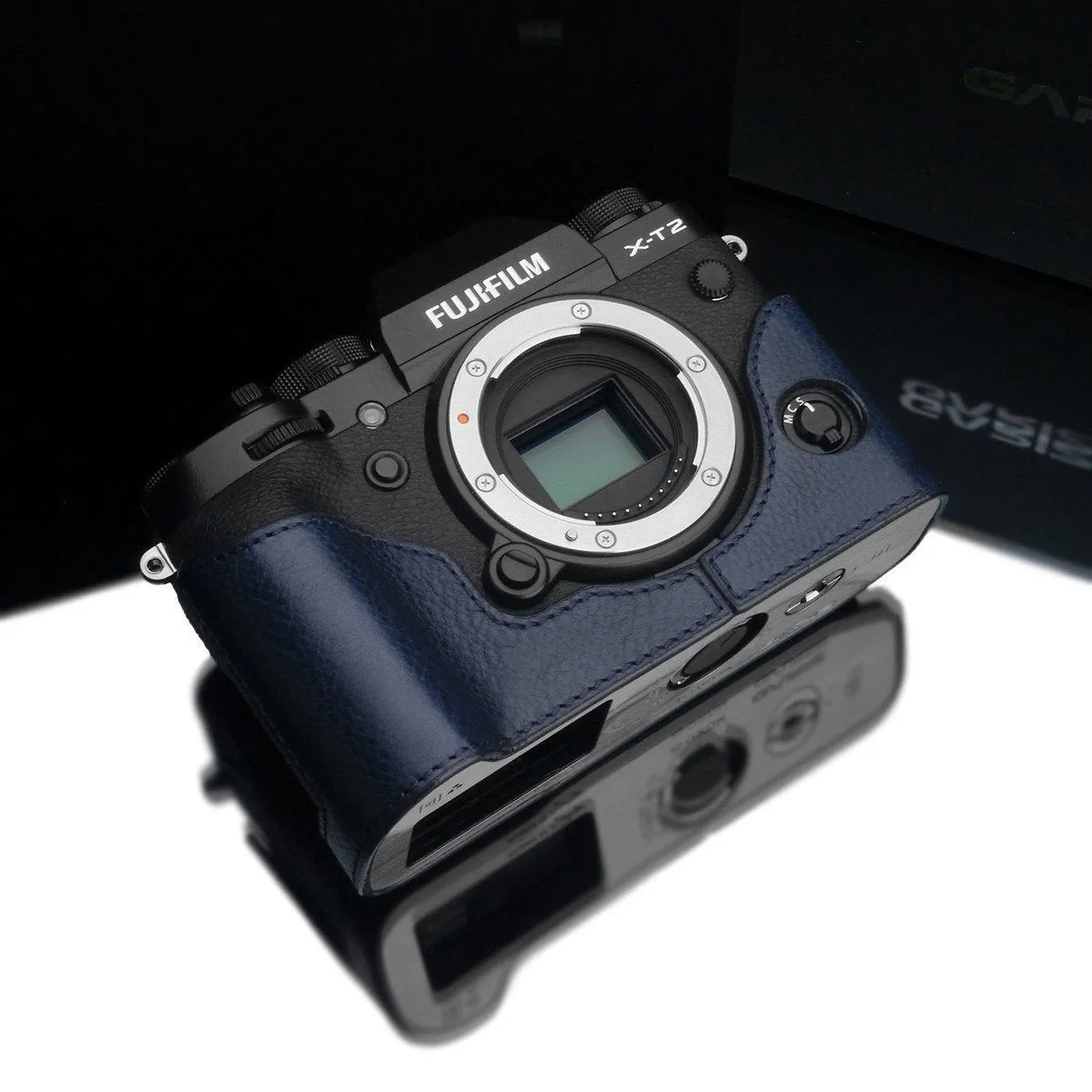 Gariz XS-CHXT2NV Navy Genuine Leather Half Case for Fuji Fujifilm X-T2/X-T3 XT2