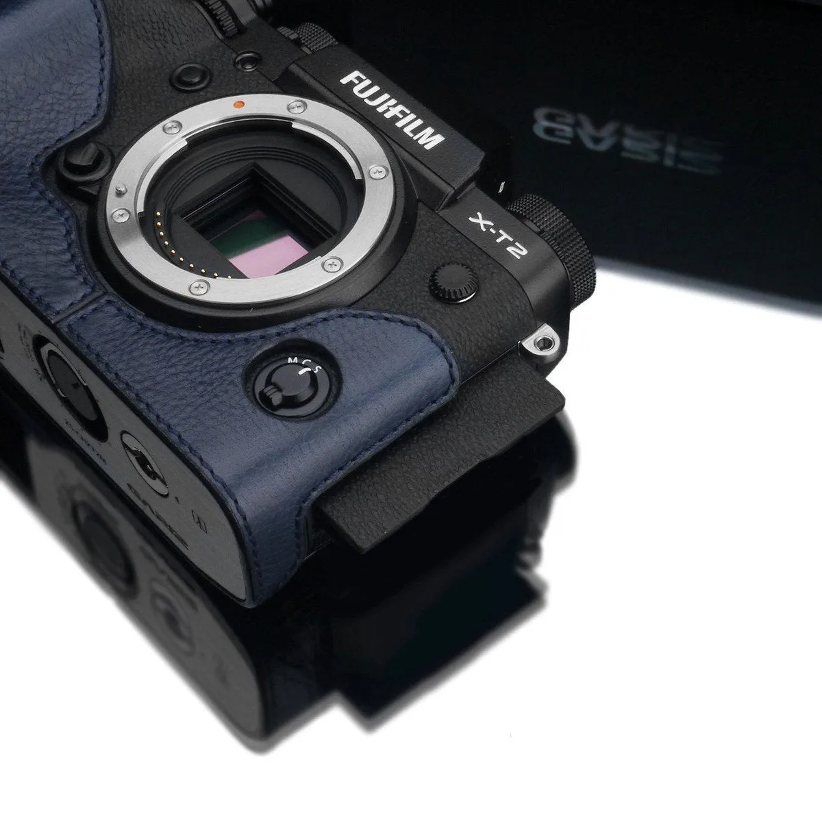 Gariz XS-CHXT2NV Navy Genuine Leather Half Case for Fuji Fujifilm X-T2/X-T3 XT2