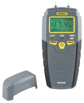 General MMD4E Moisture Meter, 5 to 50% Wood, 1.5 to 33% Building Materials, 0.1 % Accuracy, LCD Display :EA: QUANTITY: 1