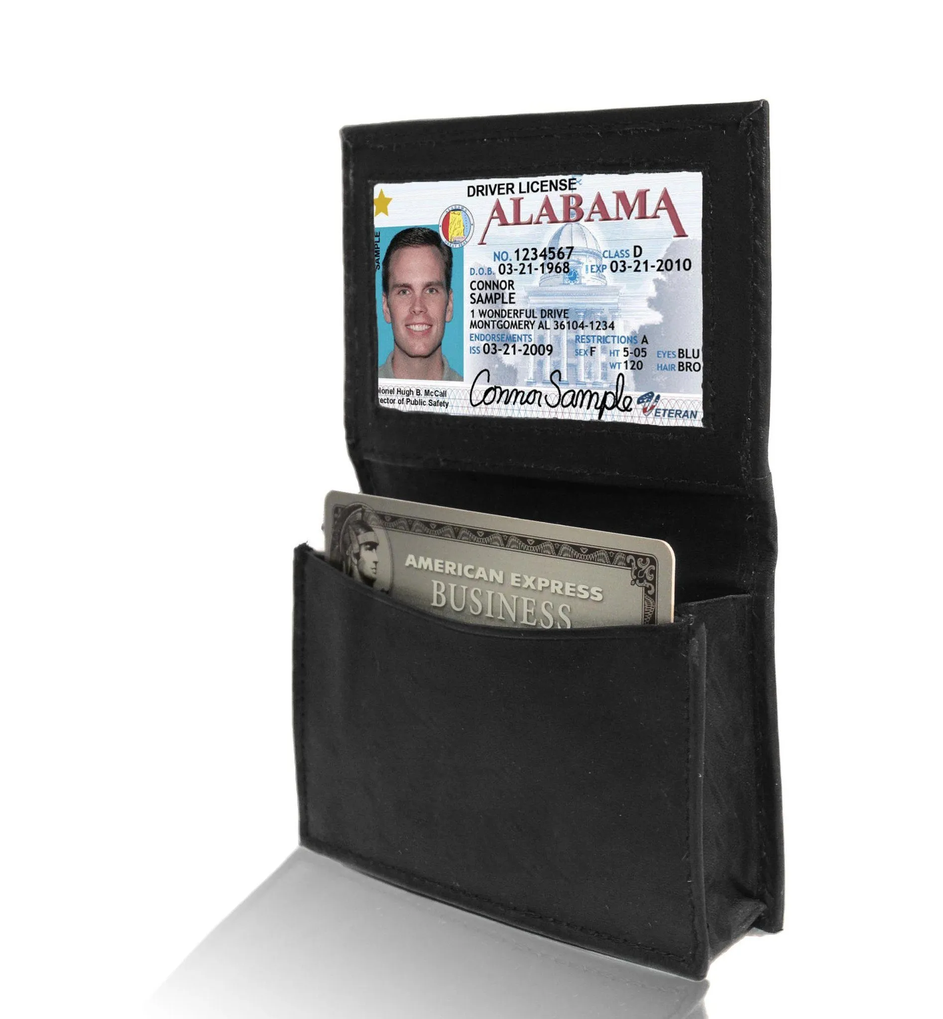 Genuine RFID-Blocking Best Business Card Holder Leather Card Case Excellent Designer - Black