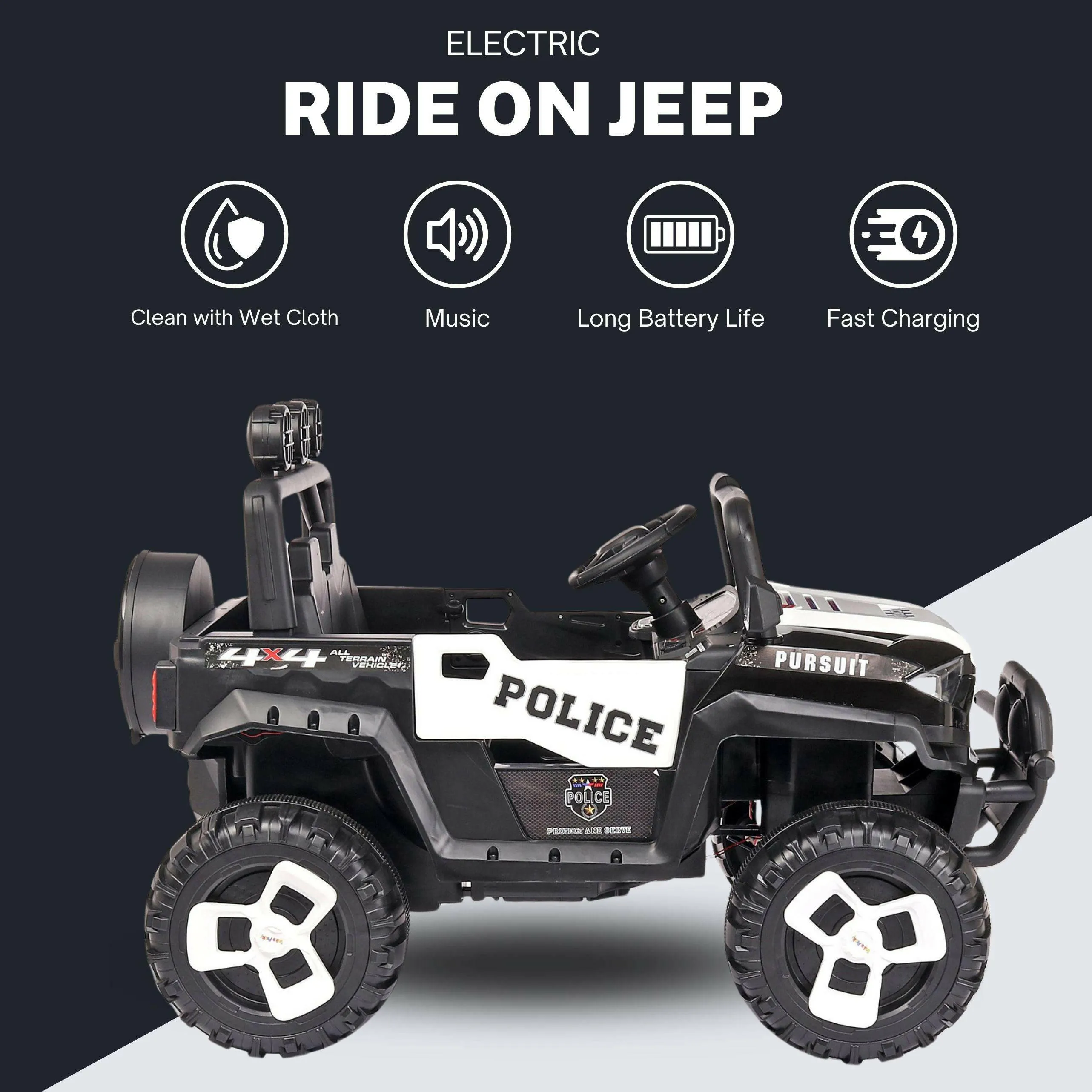 GetBest Bronxter Battery Operated Ride on Jeep for Kids with Music and Lights