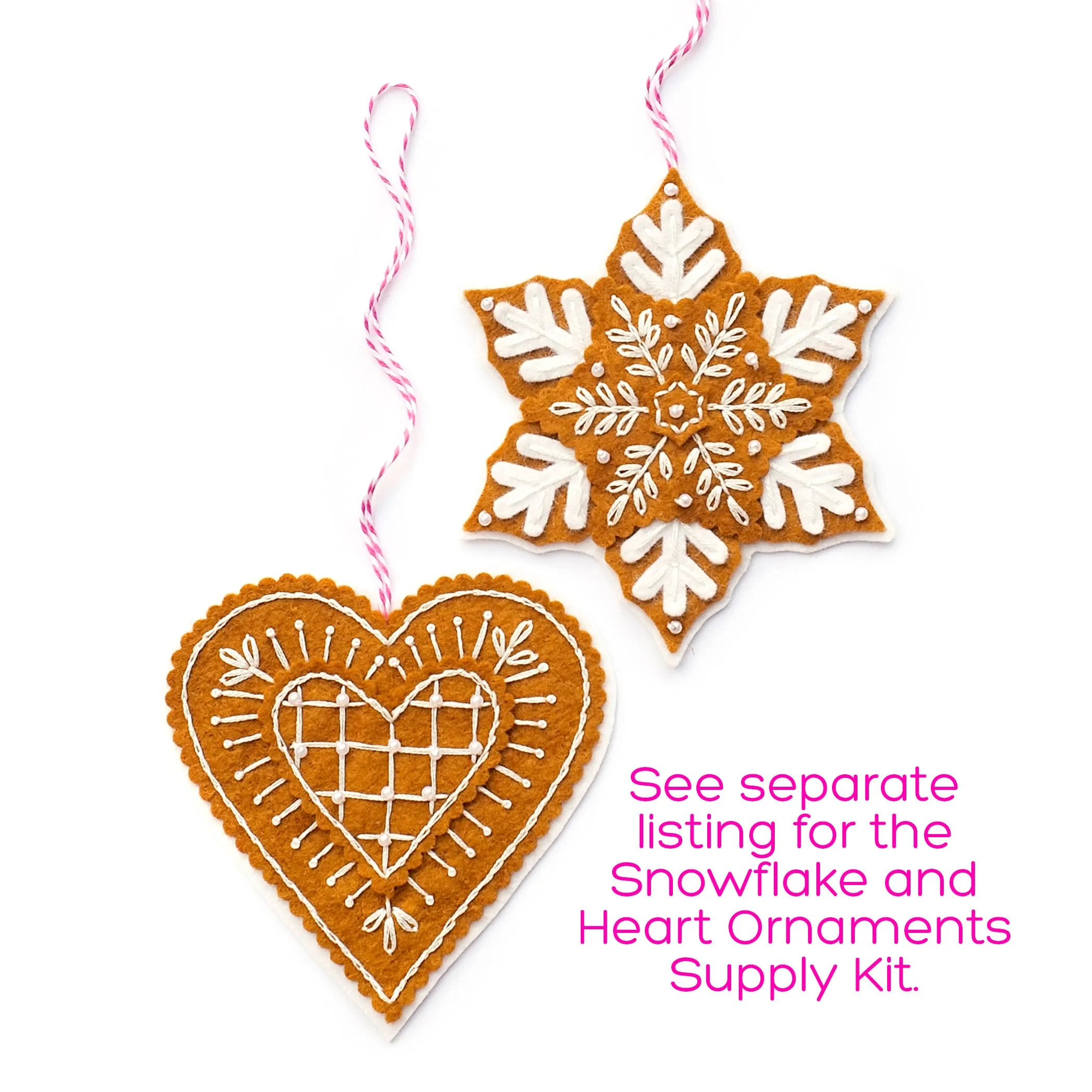 Gingerbread House Wool Felt Ornament Supply Kit