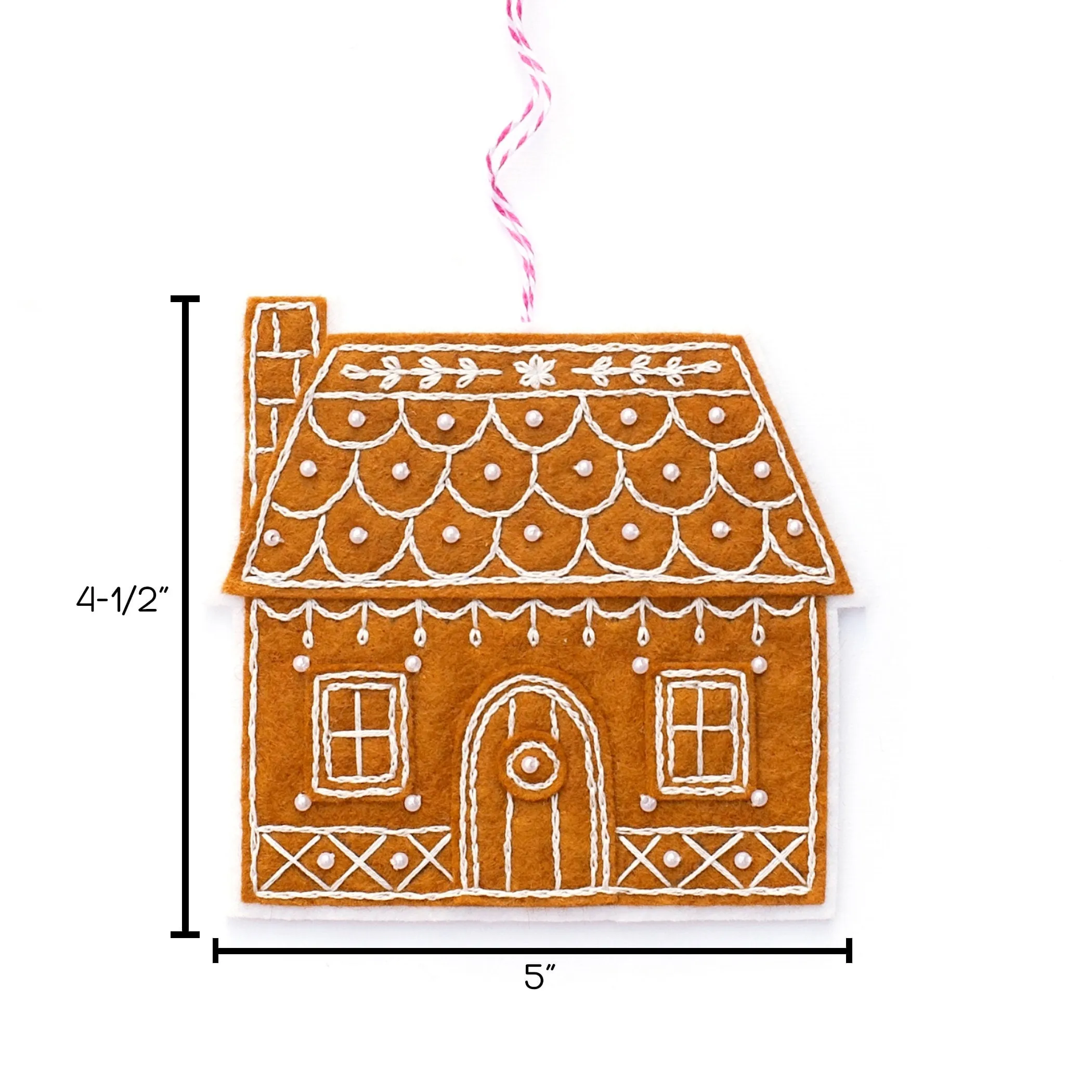 Gingerbread House Wool Felt Ornament Supply Kit