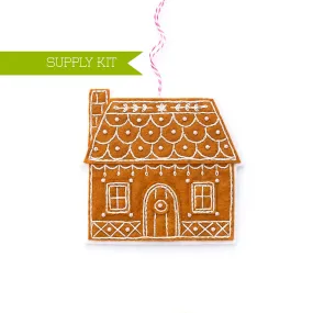 Gingerbread House Wool Felt Ornament Supply Kit