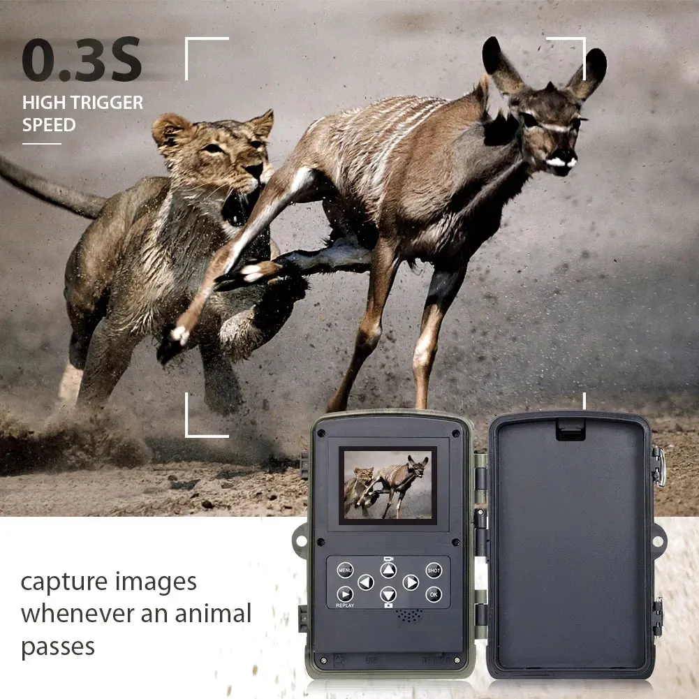 HC802A Wildlife Trail Camera 24MP 2.7K Video Photo Trap Outdoor Infrared Hunting Night View Motion Detection for Hunting