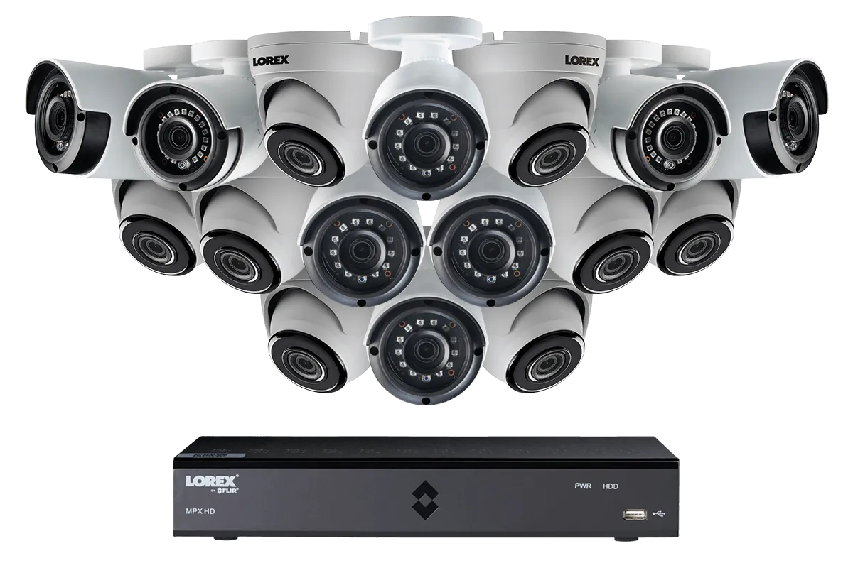 HD Security Camera System with eight Bullet and eight Dome Cameras