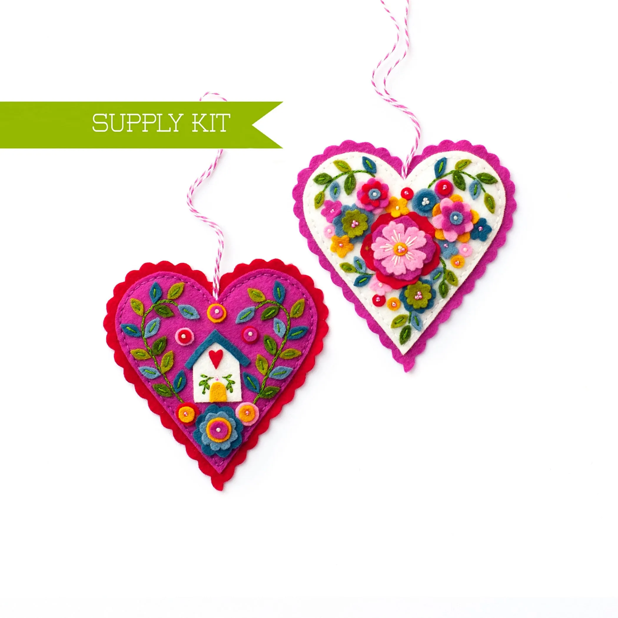 Heart And Home Wool Felt Ornaments Supply Kit