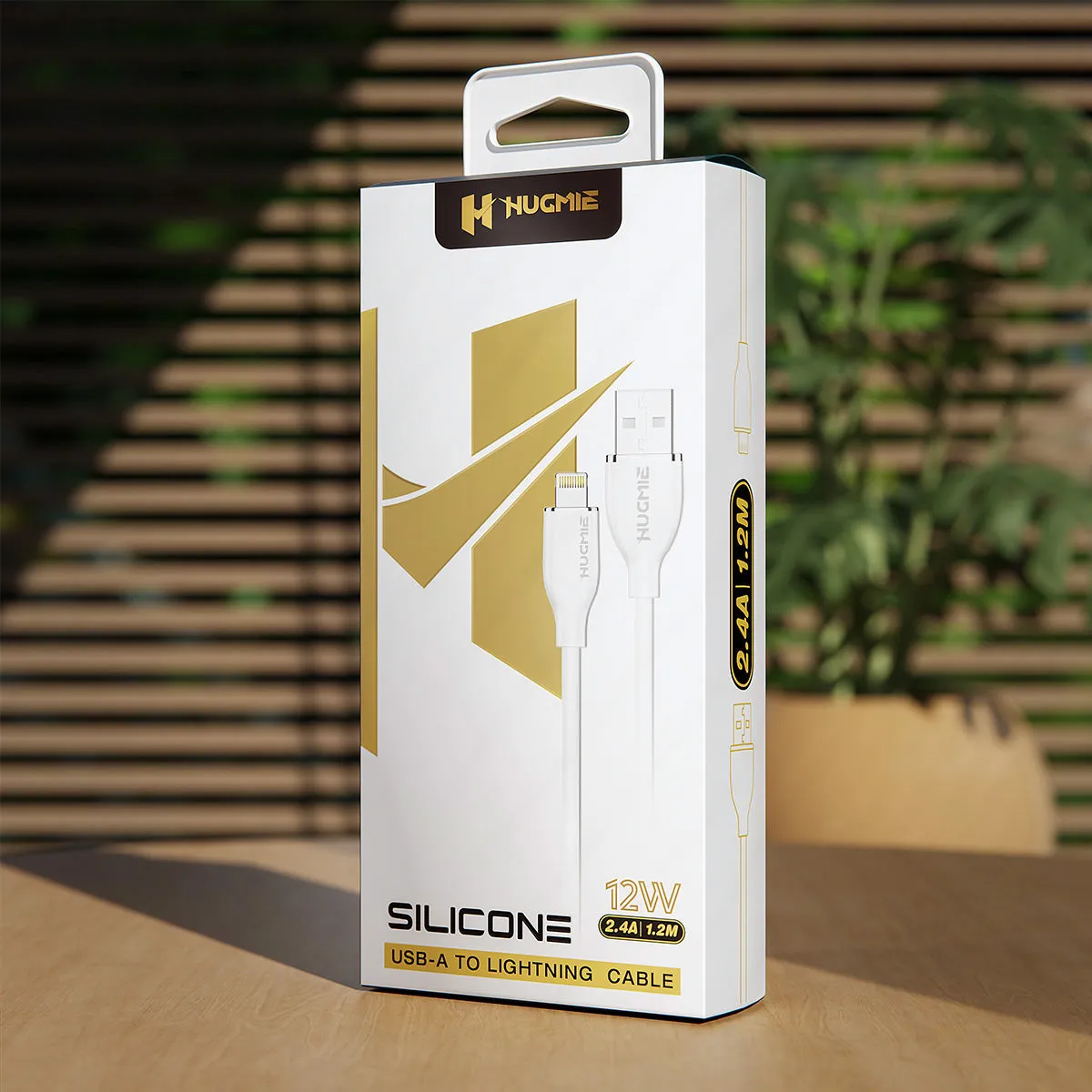 Hugmie® Silicone USB-A to Lightning Fast Charging Cable 1.2M-White