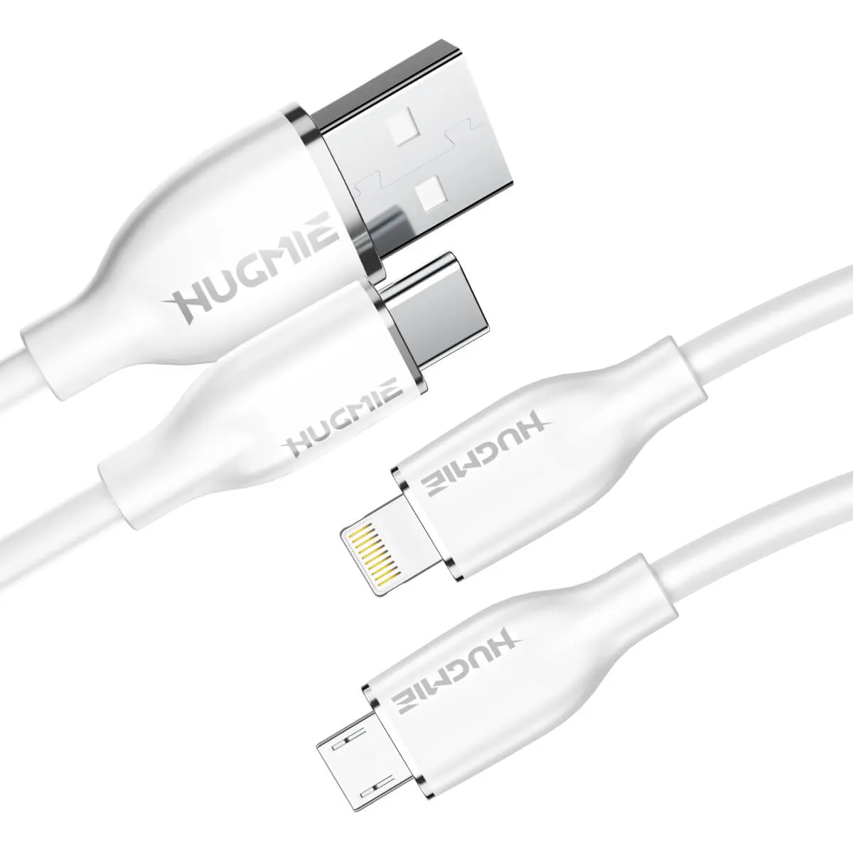 Hugmie® Silicone USB-A to Type-C Fast Charging Cable 1.2M-White