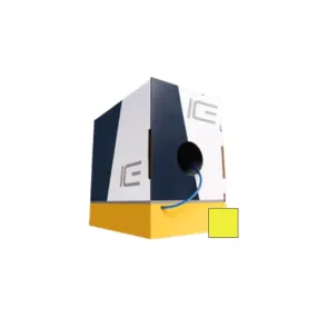 Ice Cable CAT6A/SD/YEL Slim 23awg Cat6a Cable - 1000ft Box (Yellow)