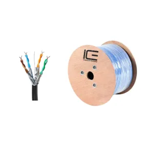 Ice Cable CAT7/BLK Cat7 10Gig 600mhz Cable - 1000ft Spool (Black)