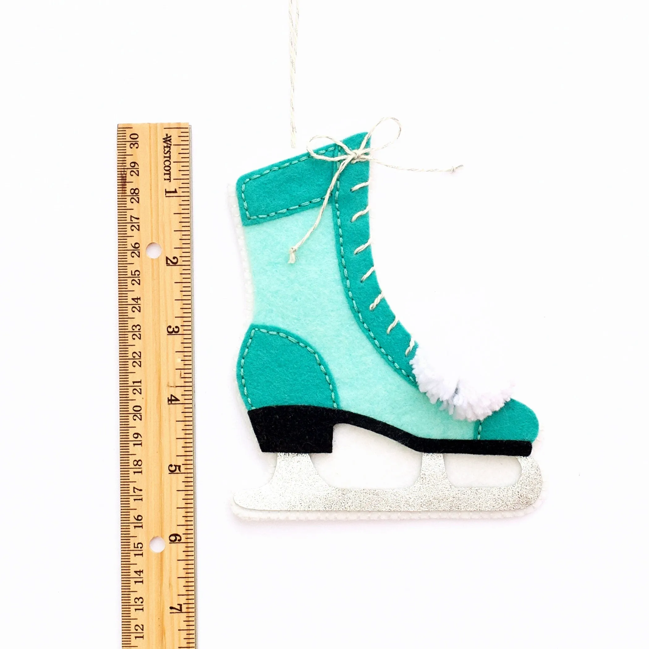 Ice Skate Wool Felt Ornament Supply Kit