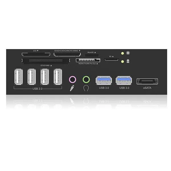 ICY BOX 5.25'' Card Reader with multiport front panel (IB-863a-B)