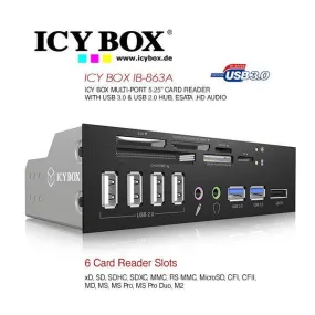 ICY BOX 5.25'' Card Reader with multiport front panel (IB-863a-B)