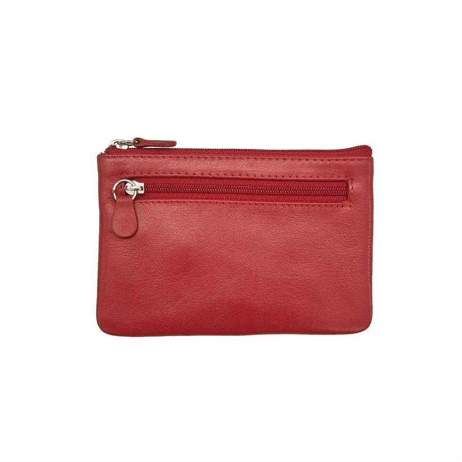 ILI Leather Coin Holder Pouch with Key Ring