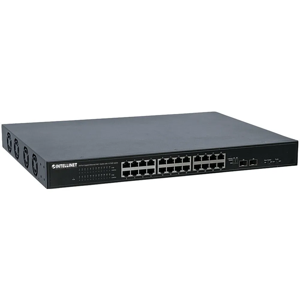 INTELLINET 561143 24-Port Gigabit Ethernet PoE  Switch with 10 GbE Uplink