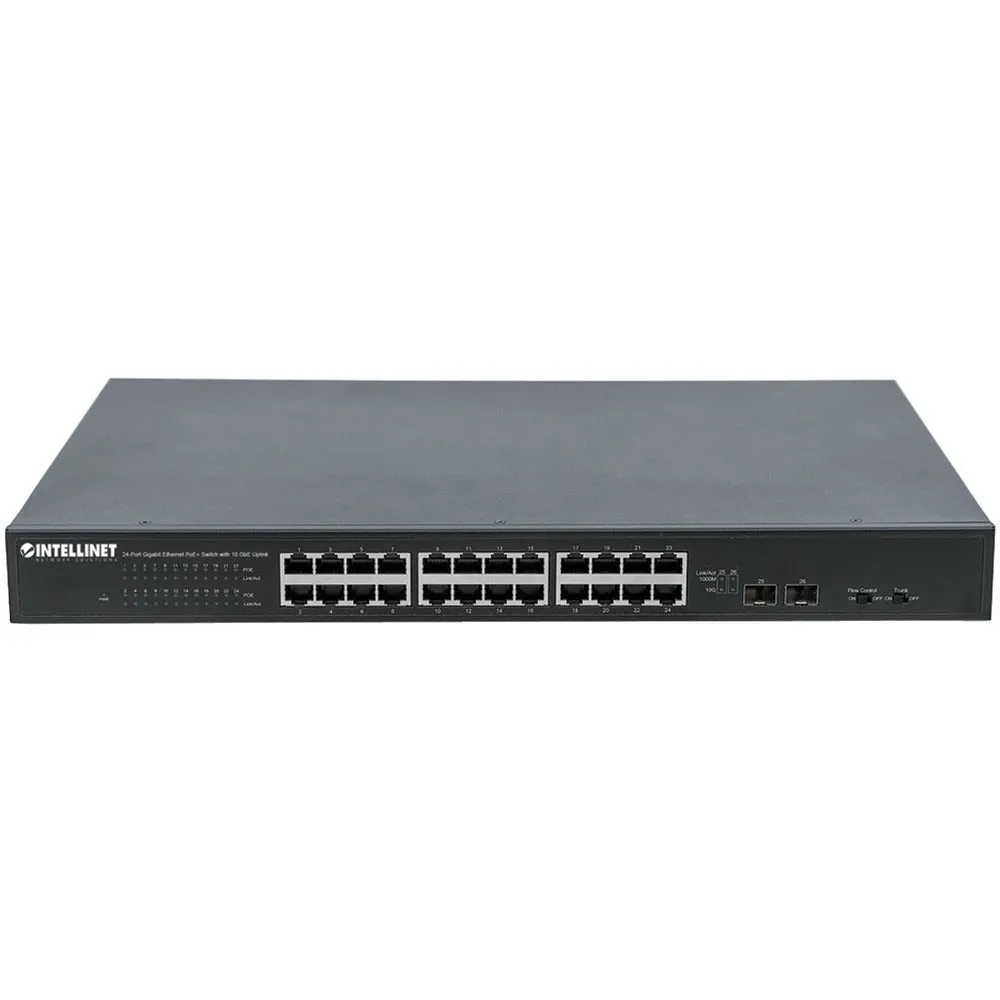 INTELLINET 561143 24-Port Gigabit Ethernet PoE  Switch with 10 GbE Uplink