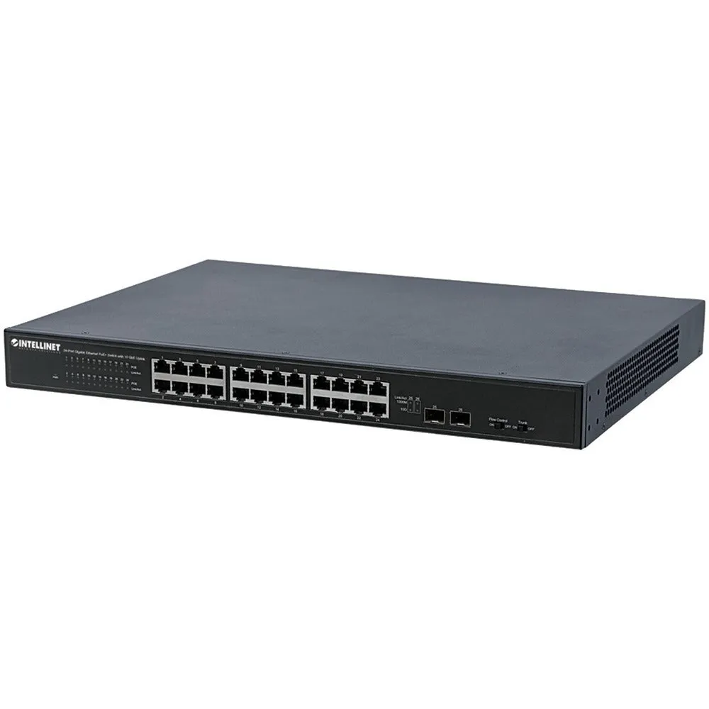 INTELLINET 561143 24-Port Gigabit Ethernet PoE  Switch with 10 GbE Uplink