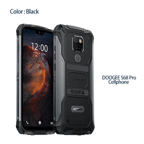 IP68 Waterproof DOOGEE S68 Pro Rugged Phone Helio P70 Octa Core 6GB 128GB Wireless Charge NFC 6300mAh 12V2A Charge 5.9 inch FHD 