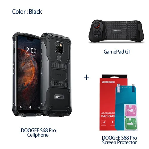 IP68 Waterproof DOOGEE S68 Pro Rugged Phone Helio P70 Octa Core 6GB 128GB Wireless Charge NFC 6300mAh 12V2A Charge 5.9 inch FHD 