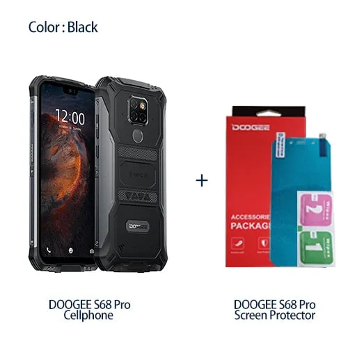 IP68 Waterproof DOOGEE S68 Pro Rugged Phone Helio P70 Octa Core 6GB 128GB Wireless Charge NFC 6300mAh 12V2A Charge 5.9 inch FHD 