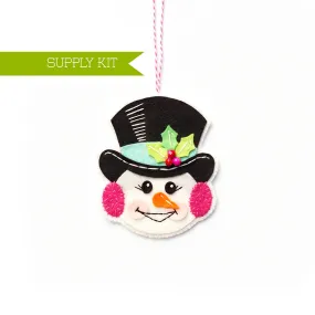 Jolly Snowman Wool Felt Ornament Supply Kit