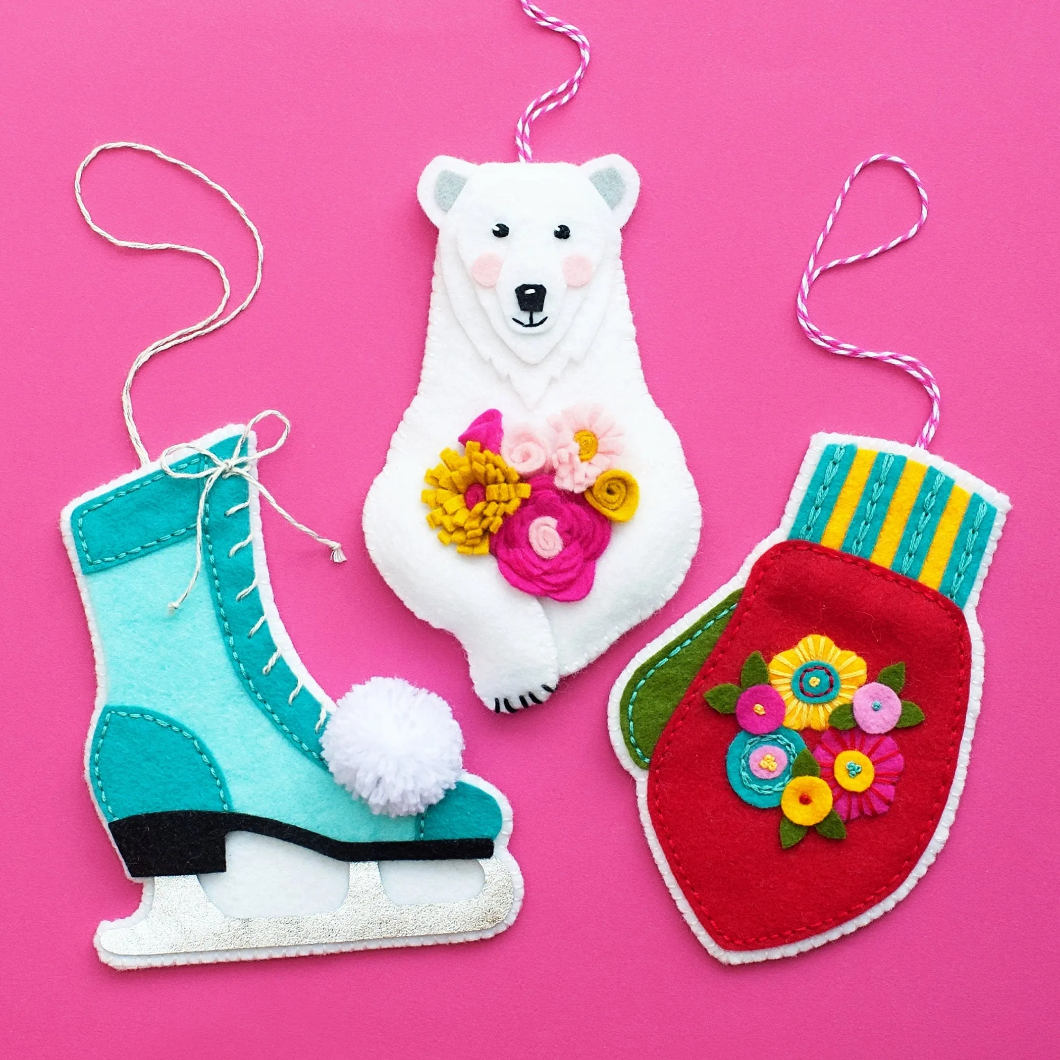 Jolly Snowman Wool Felt Ornament Supply Kit