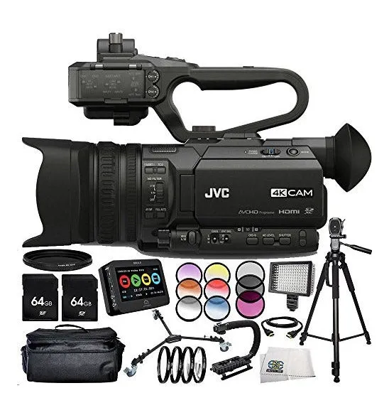 JVC GY-HM170 4KCAM Compact Professional Camcorder 15PC Accessory Bundle
