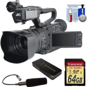 JVC GY-HM170U Ultra 4K HD 4KCAM Professional Camcorder &amp; Top Handle Audio Unit with XLR Microphone   64GB Card   Reader   Kit