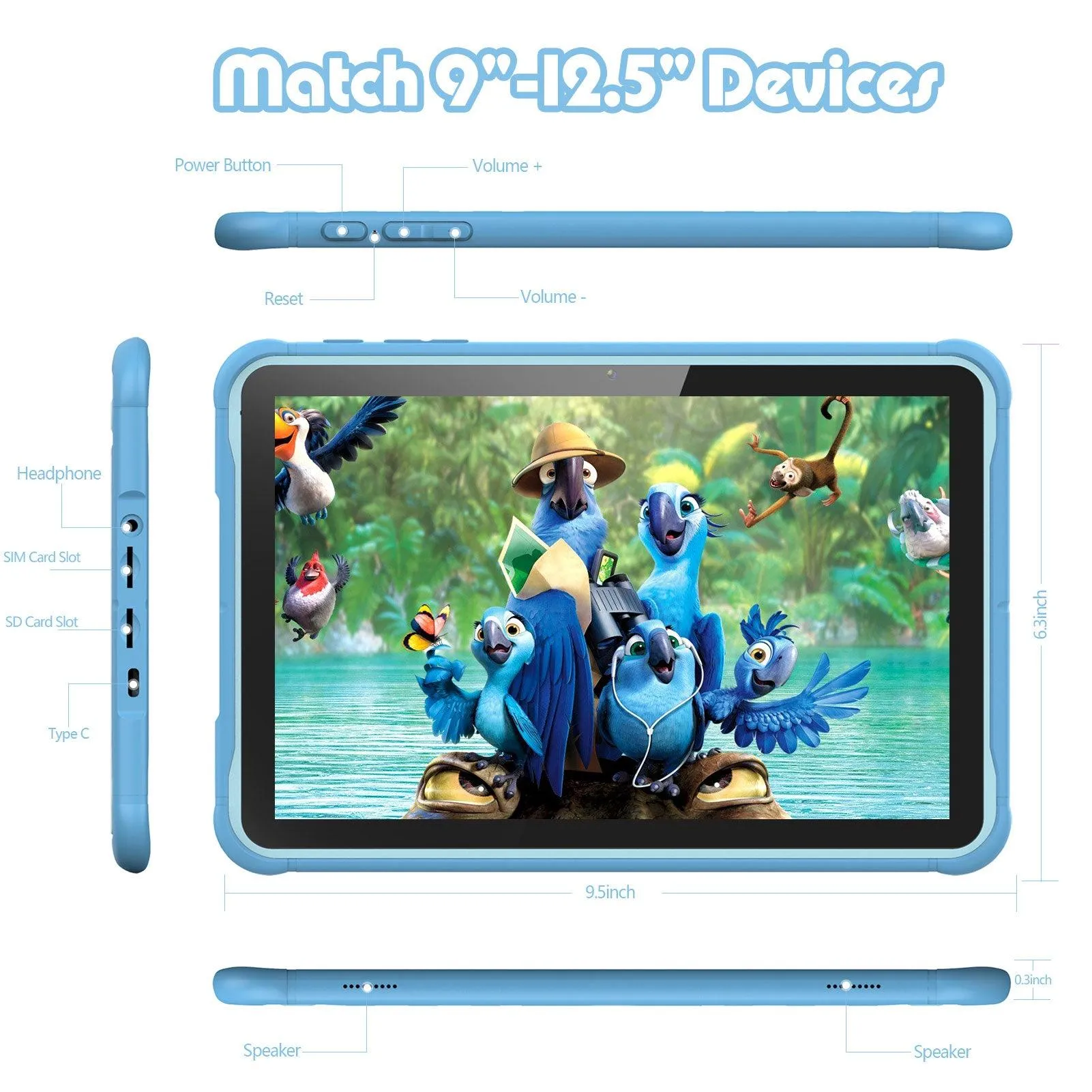 Kids 10.1 inch Tablet, Wifi   Quad Core Processor, 6000mAh Battery, HD Screen, 2GB RAM, 32GB ROM, Dual Camera 2MP   8MP, with tons Pre-Installed Parental Control, Kids Apps and Games